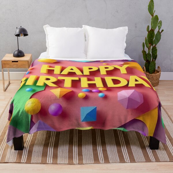 Item preview,  3D Yellow Letters Happy Birthday Card  designed and sold by IntelliMindDesigns.