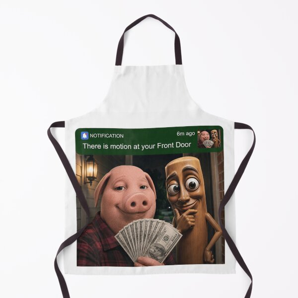 Item preview, Ring Doorbell Motion Notification Meme Pig And Sausage Holding Hundred Dollars designed and sold by VedaSeraphina.