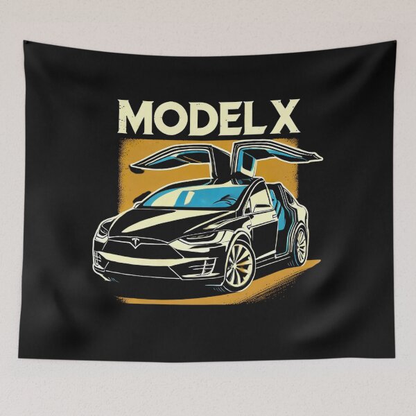 Item preview, Tesla Model X Electric SUV Blueprint Style Design | EV Enthusiast Graphic designed and sold by TEEJAMBOREE.