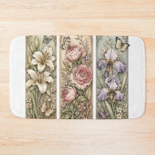 Item preview, Vintage Botanical Flower Panels designed and sold by PetalGarden.