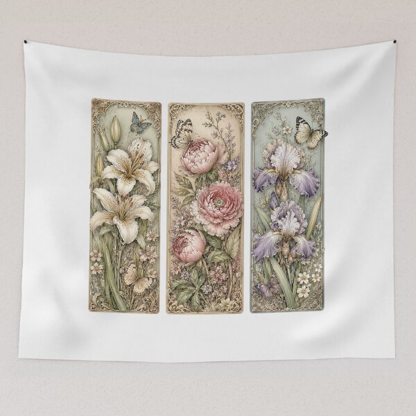 Item preview, Vintage Botanical Flower Panels designed and sold by PetalGarden.