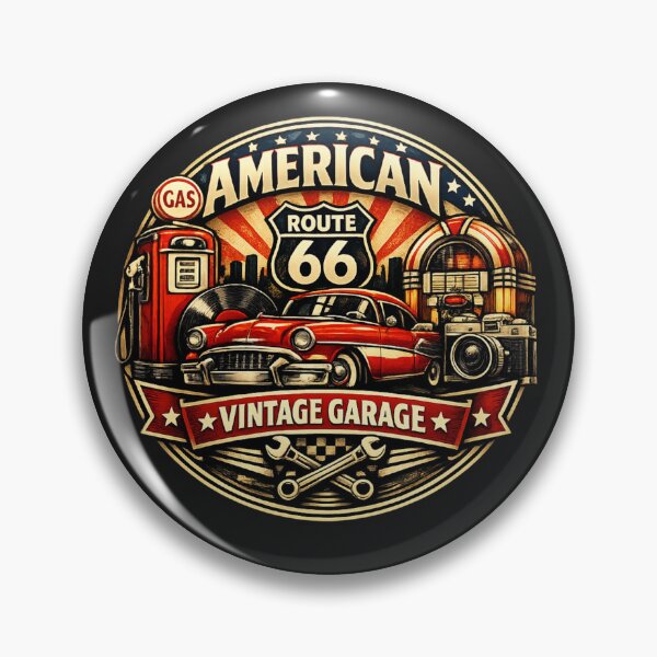 Item preview, American Vintage Garage – Route66 Classic Design designed and sold by AstraDrip Studio.
