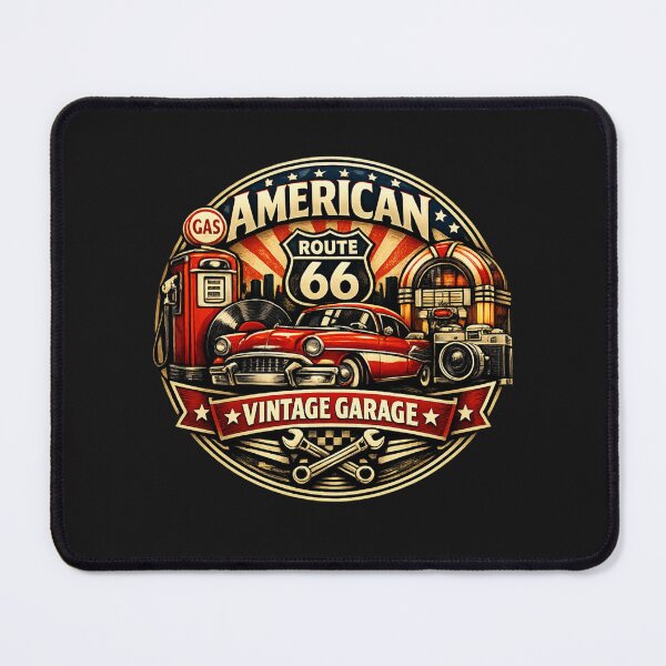Item preview, American Vintage Garage – Route66 Classic Design designed and sold by AstraDrip Studio.