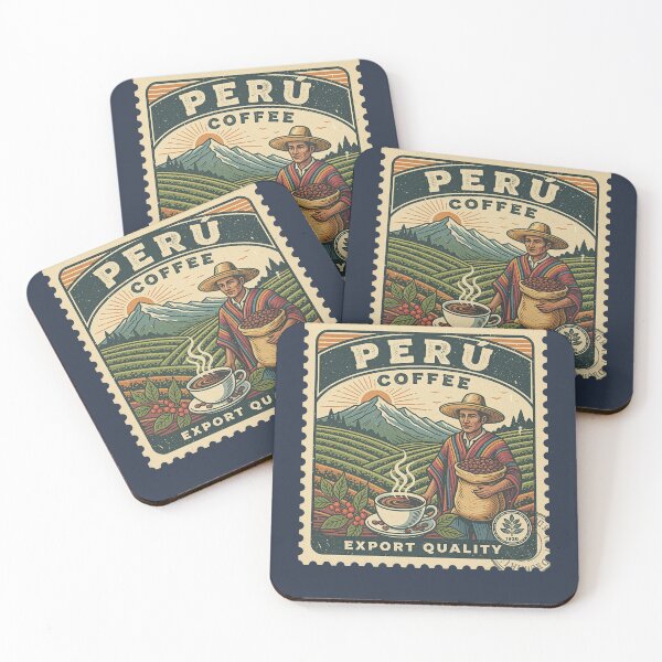 Item preview, Peru Coffee Vintage Farmer Mountain Landscape designed and sold by d247.