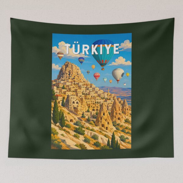Item preview, Turkey Turkiye Illustration Travel Art Vintage designed and sold by KrisSidDesigns.