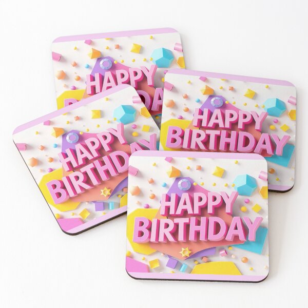 Item preview, 3D Pink Happy Birthday Card  designed and sold by IntelliMindDesigns.