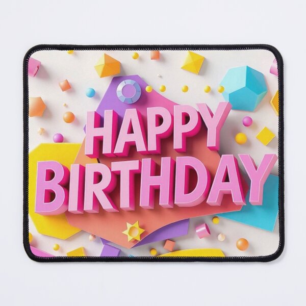 Item preview, 3D Pink Happy Birthday Card  designed and sold by IntelliMindDesigns.