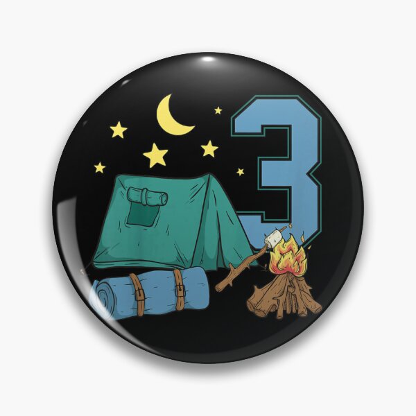 Item preview, Camping Third Birthday Boy Girl Tent Campfire Night Sky Number Three designed and sold by Phil Ben.