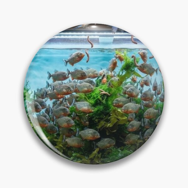 Item preview, Aquatic Piranha Aquarium with Flying Bluebirds designed and sold by Uniqueartai.