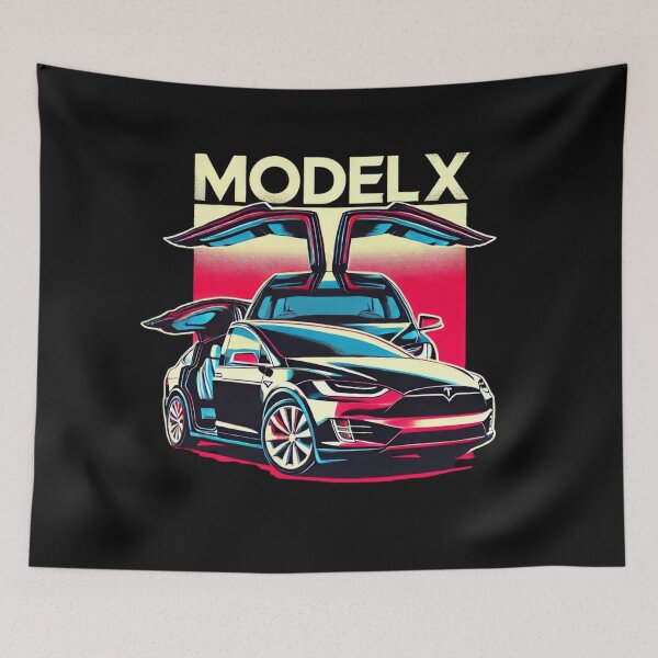 Item preview, Tesla Model X Electric SUV Blueprint Style Design | EV Enthusiast Graphic designed and sold by TEEJAMBOREE.
