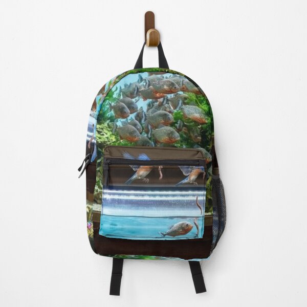 Item preview, Aquatic Piranha Aquarium with Flying Bluebirds designed and sold by Uniqueartai.