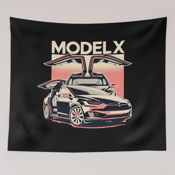 Item preview, Tesla Model X Electric SUV Blueprint Style Design | EV Enthusiast Graphic designed and sold by TEEJAMBOREE.