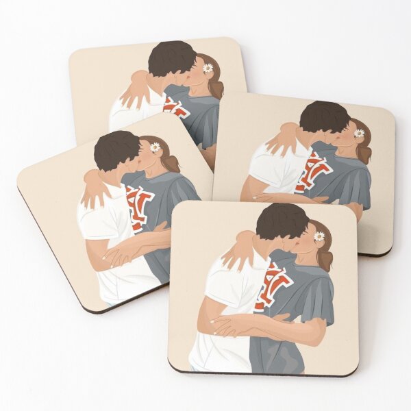 Item preview, Sweet Couple Kiss Illustration designed and sold by     Pink Chaos Club.