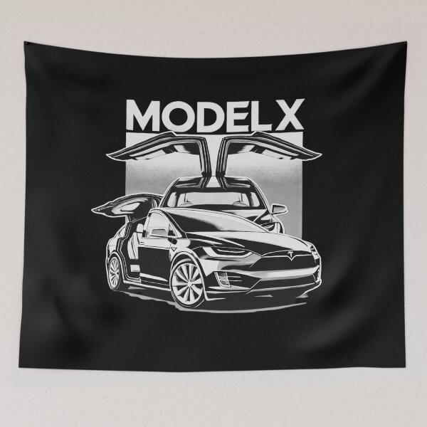 Item preview, Tesla Model X Electric SUV Blueprint Style Design | EV Enthusiast Graphic designed and sold by TEEJAMBOREE.