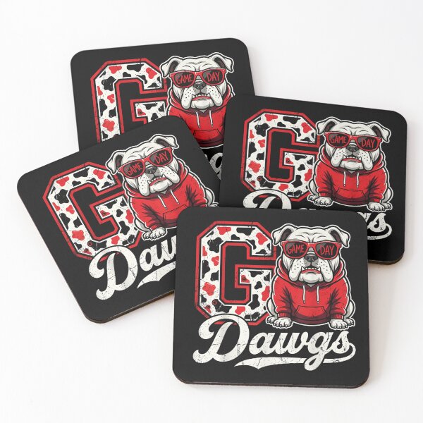 Item preview, Game Day Georgia Bulldogs Fan Red Hoodie Sunglasses Cow Pattern Art designed and sold by Phil Ben.