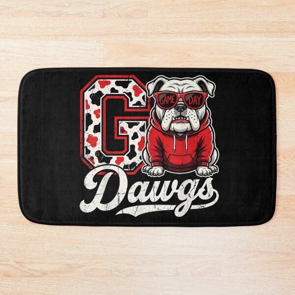 Item preview, Game Day Georgia Bulldogs Fan Red Hoodie Sunglasses Cow Pattern Art designed and sold by Phil Ben.