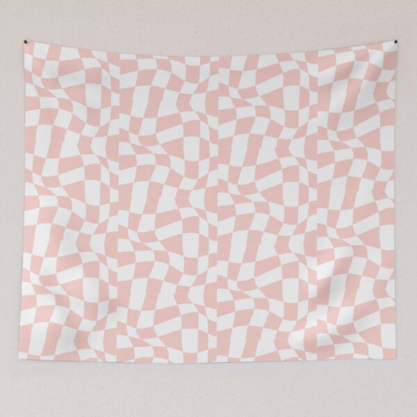 Item preview, Swirl vintage pink and white squares  designed and sold by FBlols.