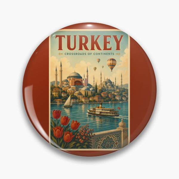 Item preview, Turkey Hagia Sophia Blue Mosque Illustration Travel Art Vintage designed and sold by KrisSidDesigns.