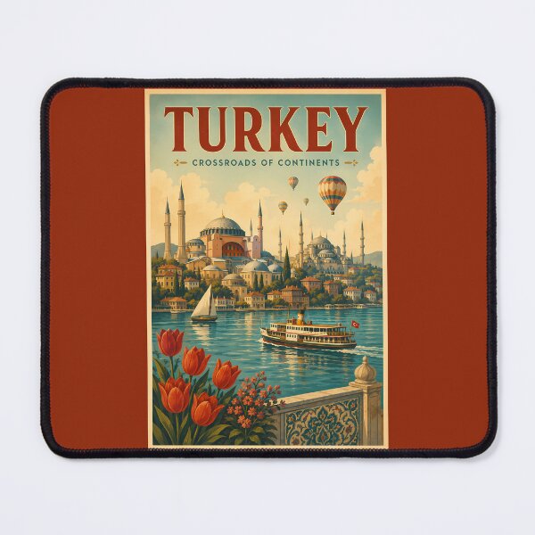 Item preview, Turkey Hagia Sophia Blue Mosque Illustration Travel Art Vintage designed and sold by KrisSidDesigns.