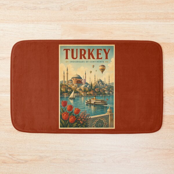 Item preview, Turkey Hagia Sophia Blue Mosque Illustration Travel Art Vintage designed and sold by KrisSidDesigns.
