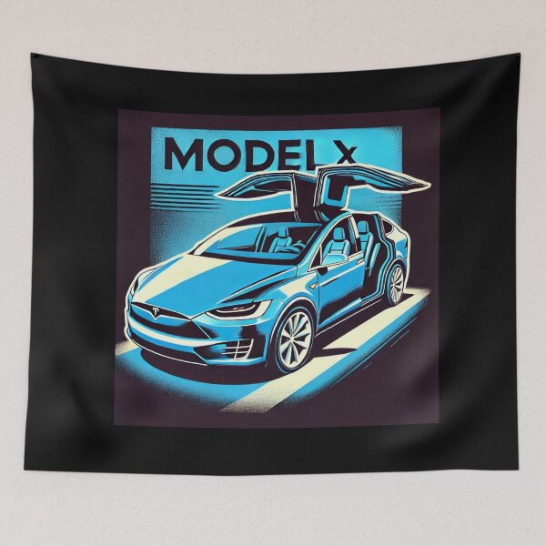 Item preview, Tesla Model X Electric SUV Blueprint Style Design | EV Enthusiast Graphic designed and sold by TEEJAMBOREE.