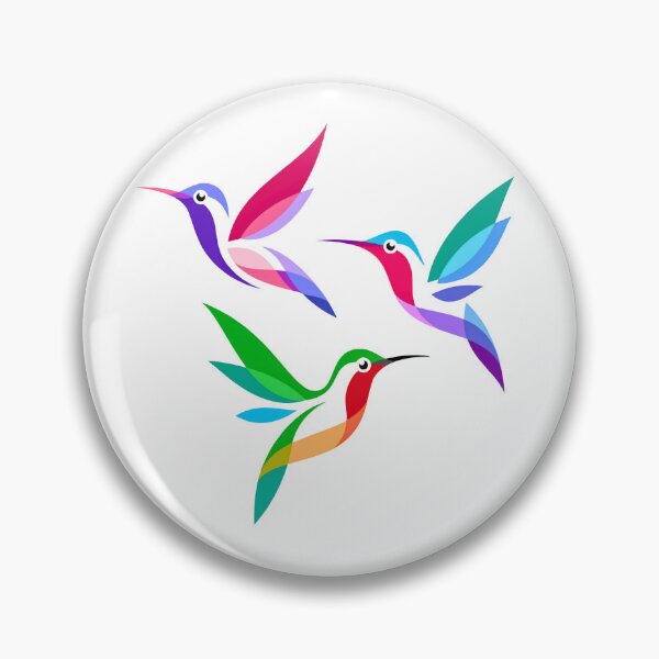 Item preview, Minimalist Rainbow Hummingbirds - Colorful Geometric Bird Art designed and sold by TheSquirla.