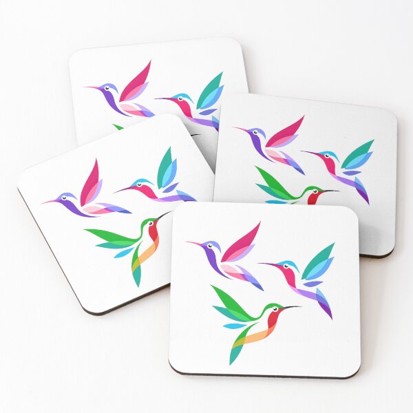 Item preview, Minimalist Rainbow Hummingbirds - Colorful Geometric Bird Art designed and sold by TheSquirla.