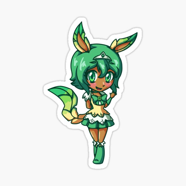 Leafeon Magisches Mädchen Chibi Sticker