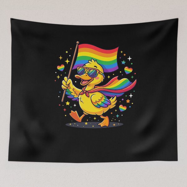 Item preview, Cute Rainbow Pride Duck Flag LGBTQ+ Supporter designed and sold by snowry.