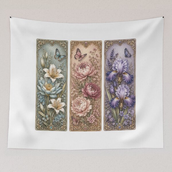 Item preview, Vintage Botanical Bookmark Trio designed and sold by PetalGarden.