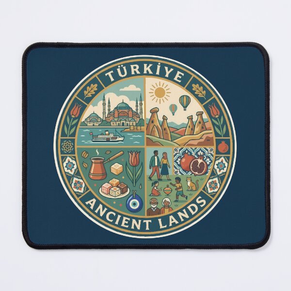 Item preview, Turkey Turkiye Culture Illustration Travel Art Badge designed and sold by KrisSidDesigns.