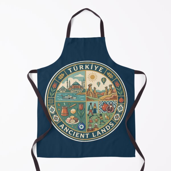 Item preview, Turkey Turkiye Culture Illustration Travel Art Badge designed and sold by KrisSidDesigns.