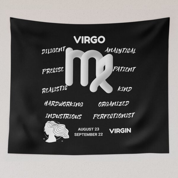 Item preview, Virgo Zodiac Sign Astrology Symbol Virgin Horoscope (Dark Version) designed and sold by ZODIARA.