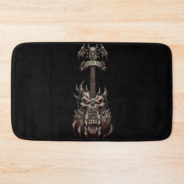 Item preview, Creepy Axe Demon Skull Guitar — Dark Metal Emblem Art designed and sold by David Mateo ArtWorks.