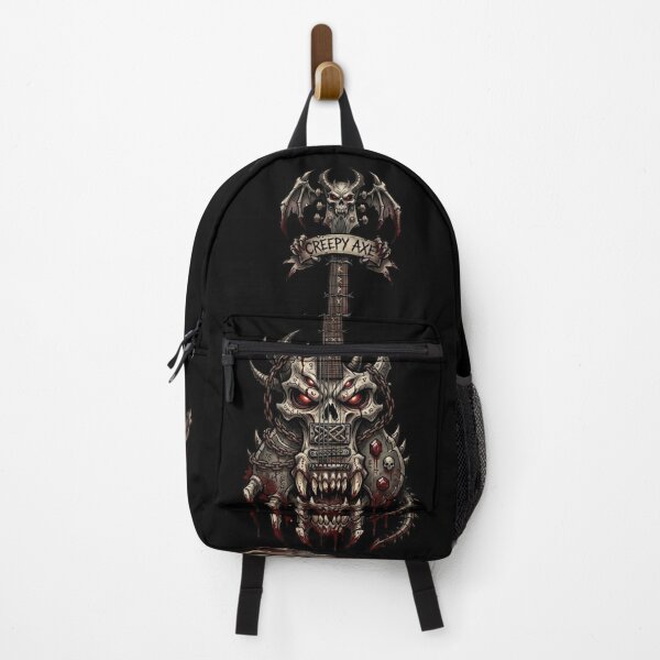 Item preview, Creepy Axe Demon Skull Guitar — Dark Metal Emblem Art designed and sold by David Mateo ArtWorks.