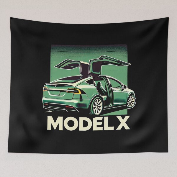 Item preview, Tesla Model X Electric SUV Blueprint Style Design | EV Enthusiast Graphic designed and sold by TEEJAMBOREE.