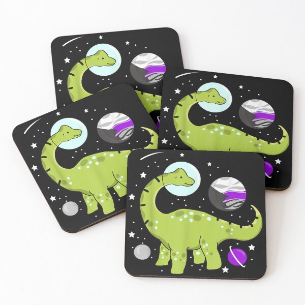 Item preview, Cute Demisexual Pride Brontosaurus Dinosaur Outer Space Galaxy Star Aesthetic Illustration designed and sold by Chaya Reid.