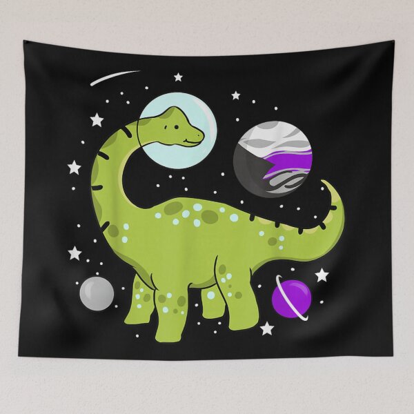 Item preview, Cute Demisexual Pride Brontosaurus Dinosaur Outer Space Galaxy Star Aesthetic Illustration designed and sold by Chaya Reid.
