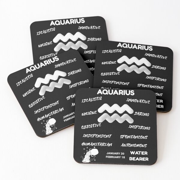 Item preview, Aquarius Zodiac Sign Astrology Symbol Water Bearer Horoscope (Dark Version) designed and sold by ZODIARA.