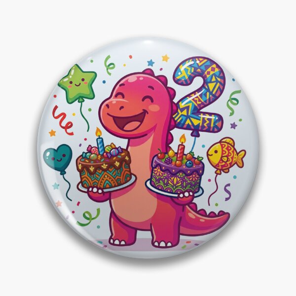Item preview, Cute Pink Sauropod Dinosaur Second Birthday Party designed and sold by Tronstell.