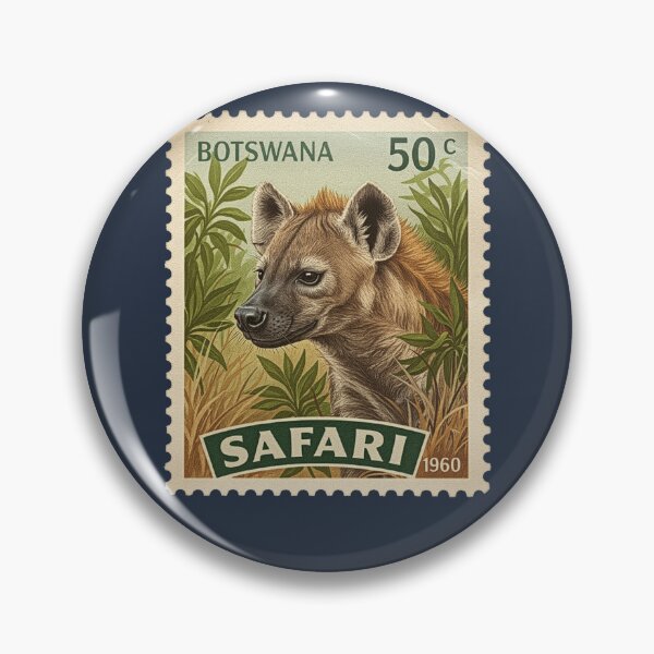 Item preview, Vintage Botswana Safari Hyena Postage Stamp designed and sold by d247.
