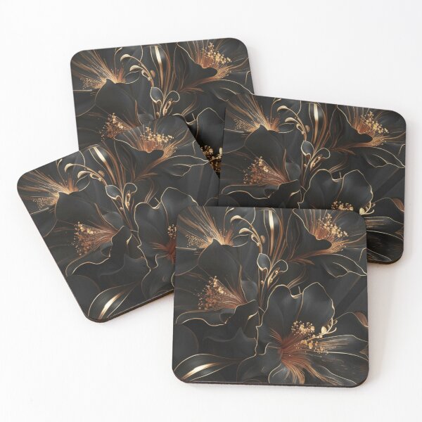 Item preview, Luxurious Botanical Art -  Midnight Gold Floral Elegance designed and sold by MiraLumeStudio.
