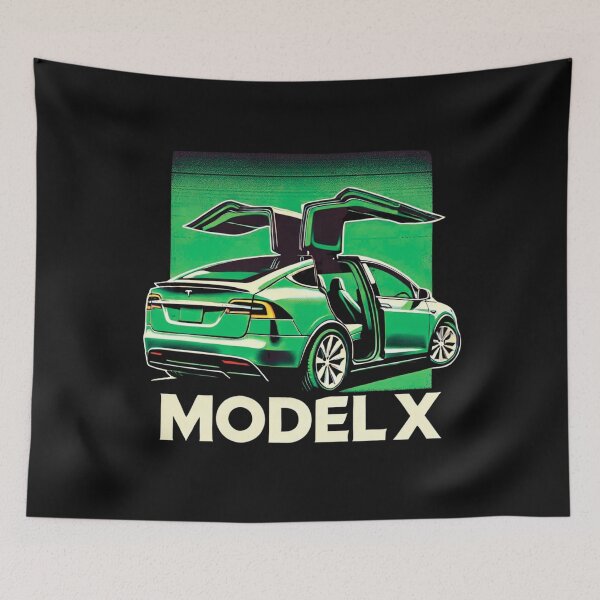 Item preview, Tesla Model X Electric SUV Blueprint Style Design | EV Enthusiast Graphic designed and sold by TEEJAMBOREE.