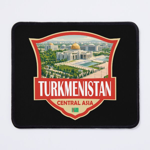 Item preview, Turkmenistan Illustration Retro Badge designed and sold by KrisSidDesigns.