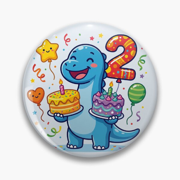 Item preview, Cute Blue Sauropod Dinosaur Second Birthday Party designed and sold by Tronstell.