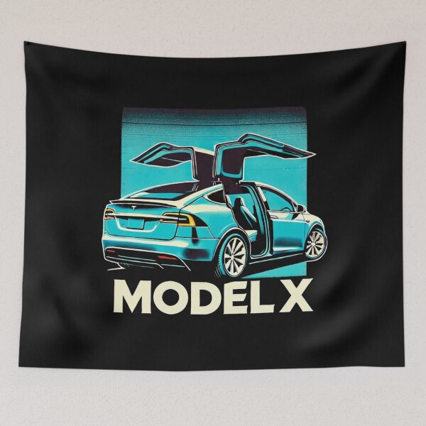 Item preview, Tesla Model X Electric SUV Blueprint Style Design | EV Enthusiast Graphic designed and sold by TEEJAMBOREE.