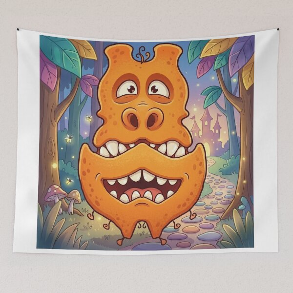 Item preview, Toothy Orange Monster in Forest designed and sold by AirCrayons27.