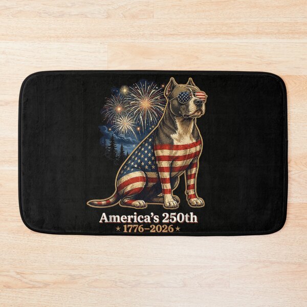 Item preview, Patriotic Pitbull Dog America 250th Anniversary Happy 4th Of July 1776 2026 designed and sold by Taniyah Gomes.