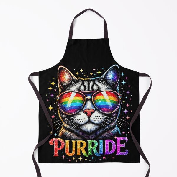 Item preview, Cute Rainbow Purride Cat Wear Sunglasses Glitter Stars LGBT Pride Month designed and sold by Taniyah Gomes.