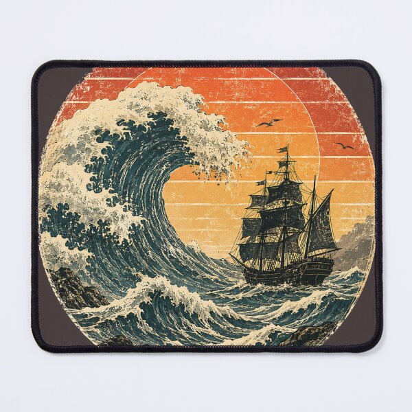 Item preview, Vintage Ocean Explorer Sailing Ship Retro Nautical Art designed and sold by JustResultsCo.